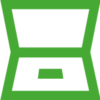 A green laptop icon