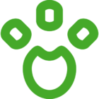 Green pet paw icon