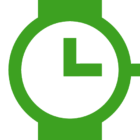 A green wrist watch icon