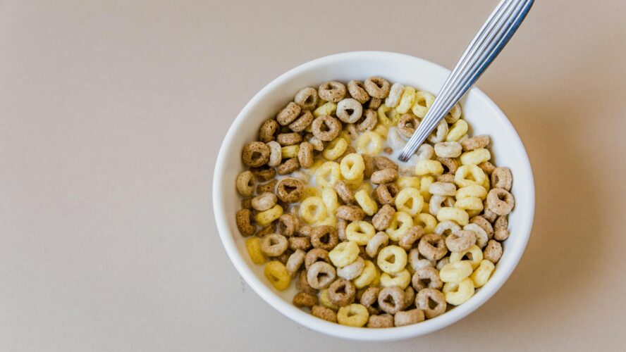 a bowl of cereal hoops