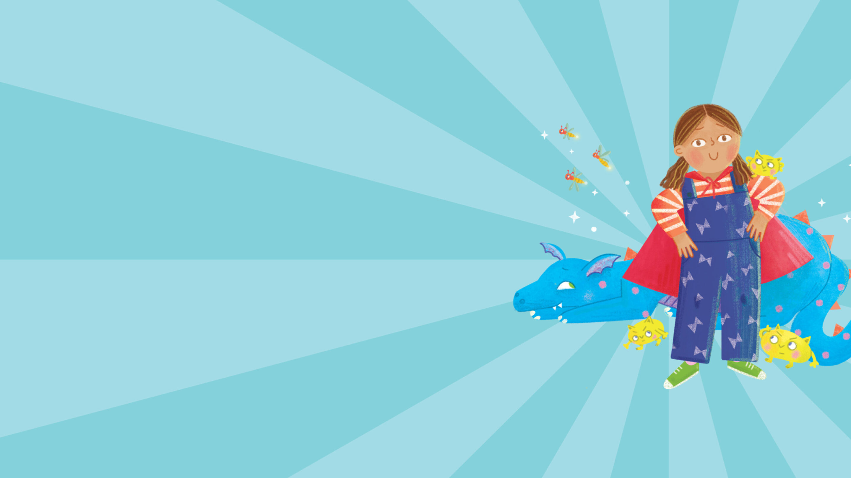 Dawn graphic image of young girl in superhero cape.