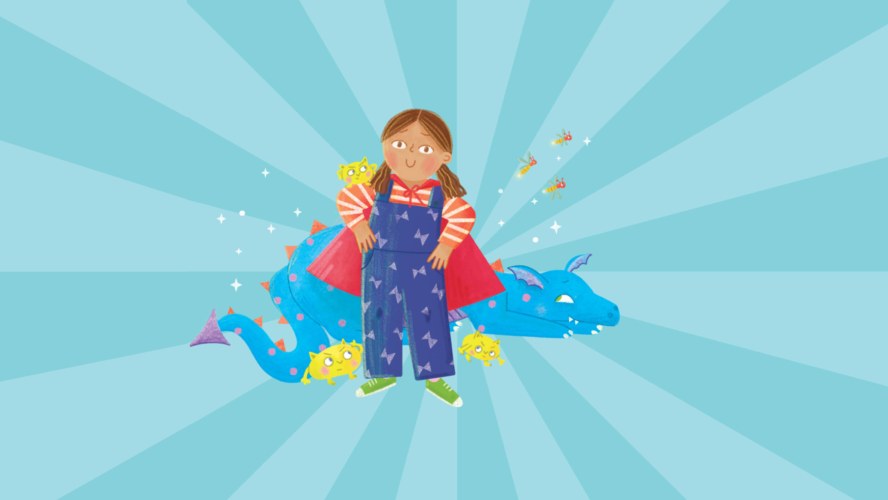 Illustration of Grace from Grace and the Grumblies standing proud.