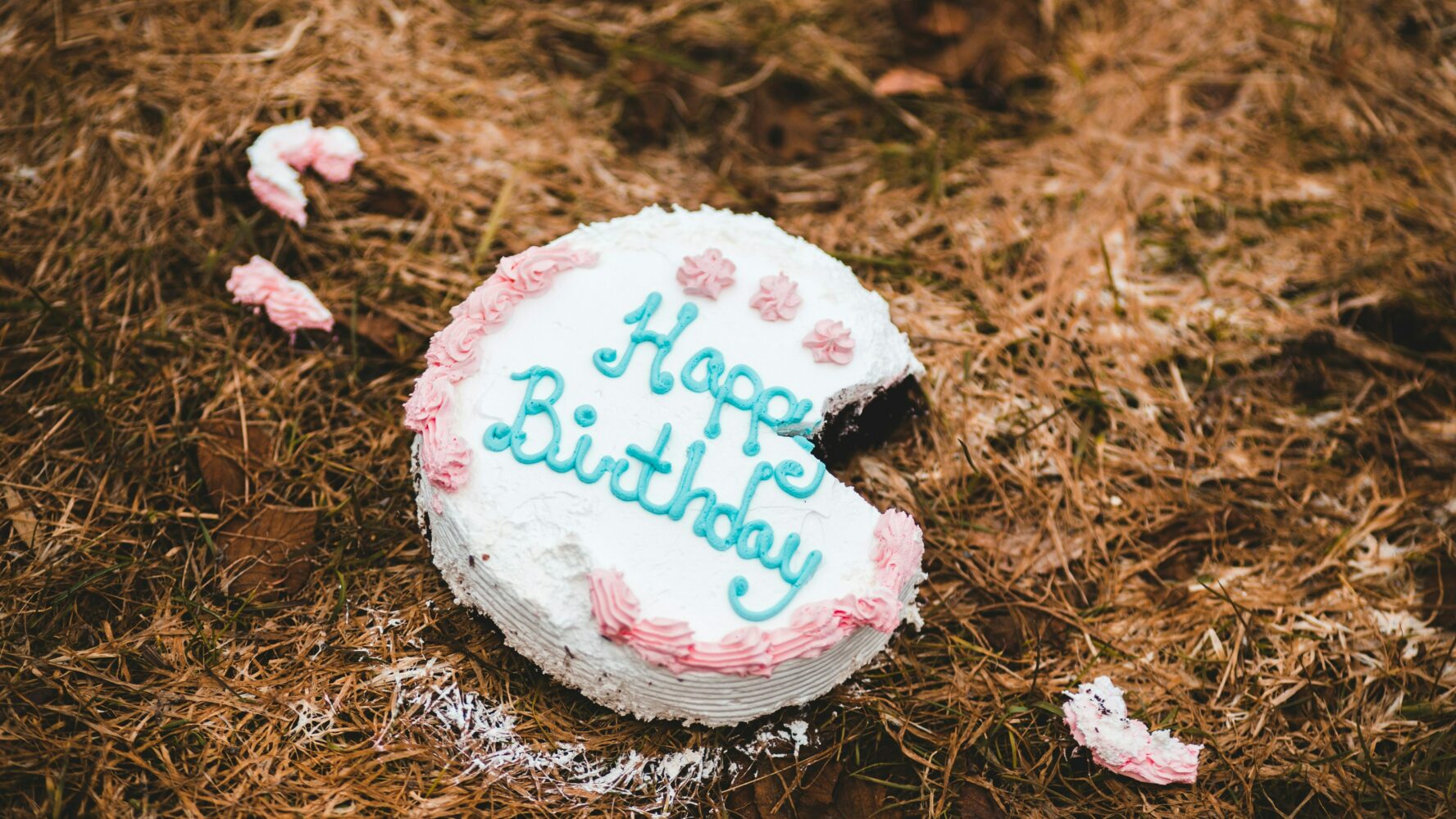Birthday cake on the floor