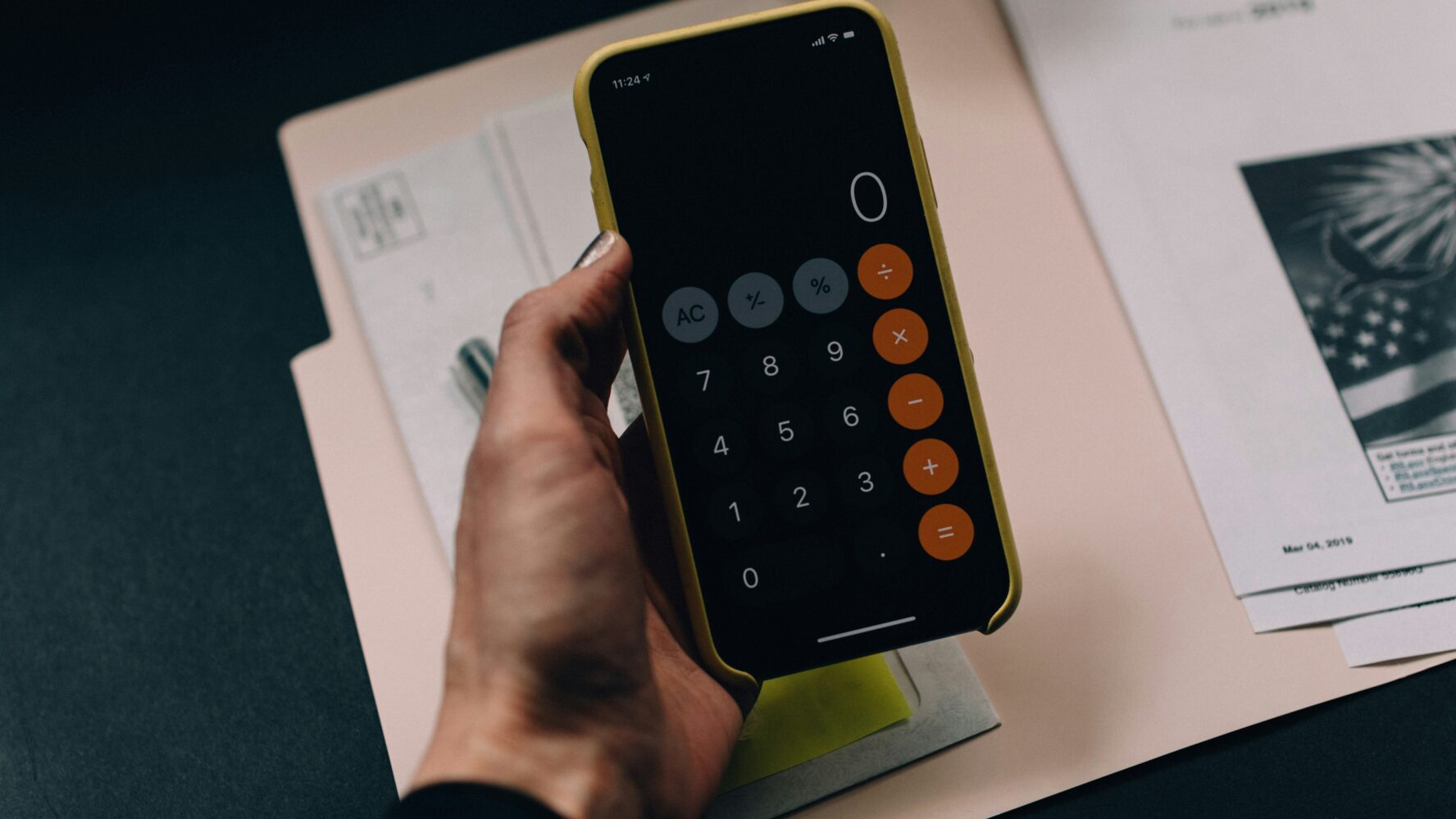 Calculator with £0 showing